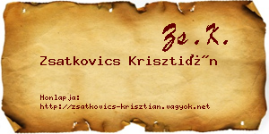 Zsatkovics Krisztián névjegykártya